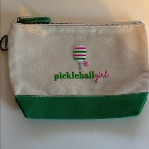 NWT Pickleball Green and Cream Pouch